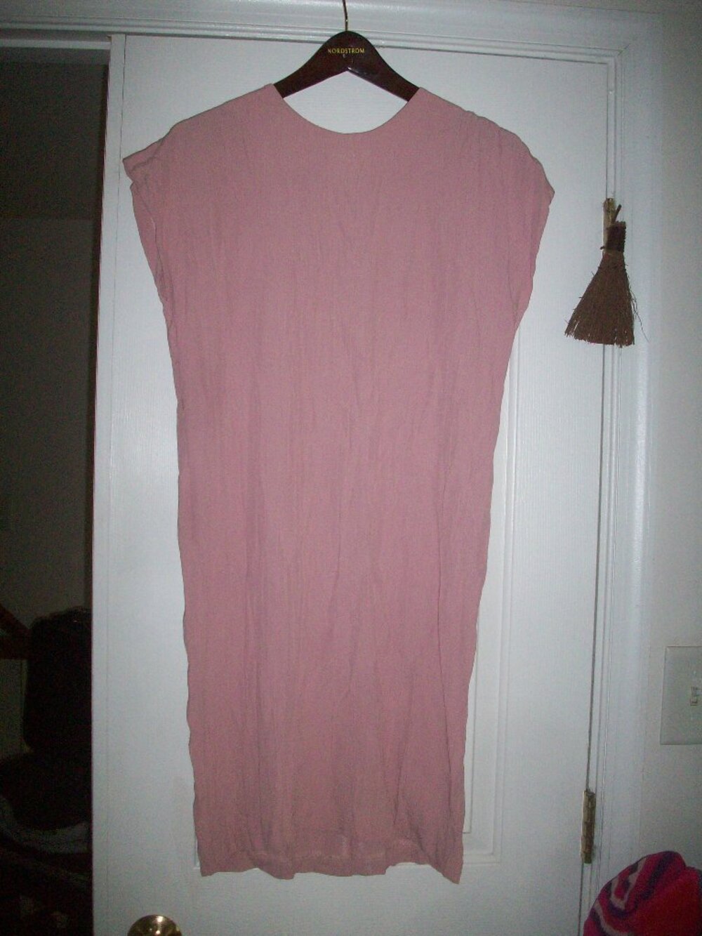 Vintage S.L. Petites Sheath Dress SIZE 8 PET Rayon Cap Sleeves Round Neck Womens